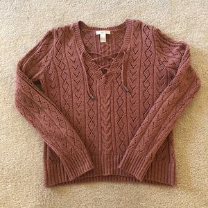 small pink sweater top
